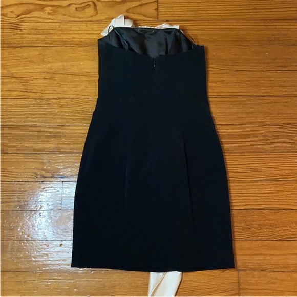 ABS Allen Schwartz Black Satin Strapless Dress - Picture 4 of 11